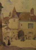 Percy Lancaster (British 1878-1951): 'A French Market Place', watercolour monogrammed 31.5cm x 22.