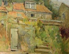 David J Curtis (British 1948-): 'Spout House', oil on canvas signed and dated '81,  34cm x 44cm