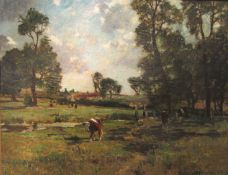 Bertram Priestman (British 1861-1951):Cattle Grazing, oil on canvas signed and dated '11,  69cm x
