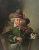 Italian School (19/20th Century): Violin Player, oil on canvas unsigned 24cm x 19cm