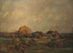 Sidney Grant Rowe (British 1861-1928): Farmstead in Landscape, oil on canvas signed 46cm x 61cm (
