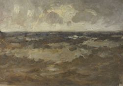 Joseph Richard Bagshawe (Staithes Group 1870-1909): 'Rough Sea', oil on panel unsigned 24cm x 35cm