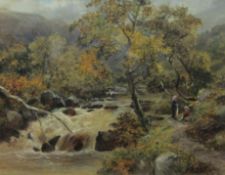 James Callowhill (British exh.1881-1882): 'Falls Above Waters Meet East Lyn', oil on board signed