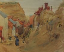 Albert George Stevens (Staithes Group 1863-1925): 'Staithes Yorks', watercolour titled signed and