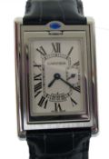 Cartier tank basculante wristwatch with original strap and papers