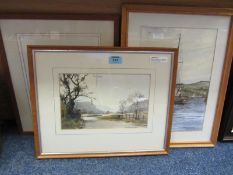 Watercolour landscape by Don Micklethwaite, Leading Post Street watercolour by Percy Harper and