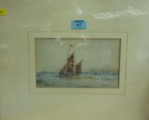 Fishing boats off Whitby, watercolour signed and dated by Austin Smith 1923