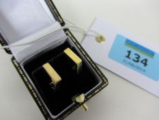 Pair of 9ct gold angle ear-rings hallmarked 9ct