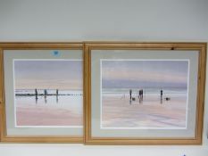 'Tight Line and 'Baiting the Hook' pair colour prints by Sanders