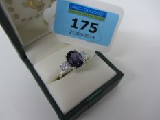 Amethyst dress ring stamped 925