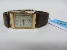 1950's Girard Perregaux tank wristwatch stamped 375