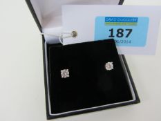 Pair of 18ct white gold diamond stud ear-rings approx 1 carat