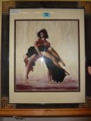 Ballet Dancers, original painting on satin by Gordon Robinson