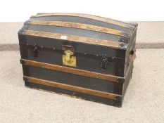 Metal bound dome top travelling trunk