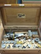 Lorch 'Triumph' watchmakers lathe in original box with three way compound cross slide and many