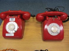 Pair of red telephones