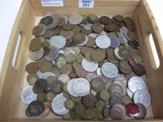 Assorted coins in one box