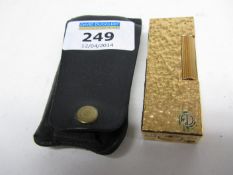 Dunhill gold plated lighter and case