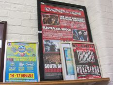 Four framed Scarborough Beached Music Festival posters from 2004, 2005, 2007 & 2008