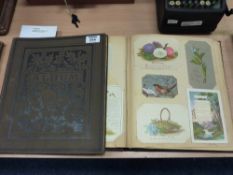 Two albums of Victorian and Edwardian greeting cards