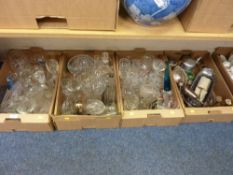 Medina paperweight, other glassware and plated items in two boxes