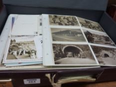 Collection of postcards including aircraft such as Dragon Rapide and DC-3 Dakota, military scenes,