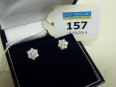 Cubic zirconia cluster ear-rings stamped 925
