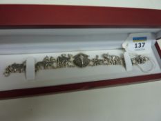 Noah's ark marcasite bracelet stamped 925