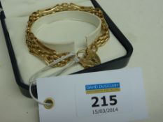 Fancy gate link gold bracelet hallmarked 9ct approx 24,4gm