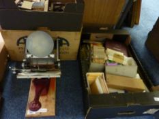 A 20th century printing set, to include letter stamps, cards, machine etc, in three boxes