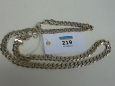 Heavy silver flattened chain necklace and bracelet hallmarked approx 3oz
