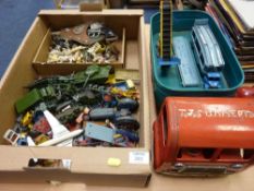 1950s/1960s Triang 'Flasher' tin plate truck, Dinky and other die cast and other toys in one box