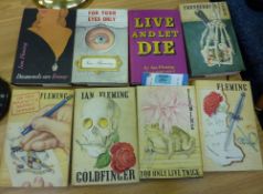 Eight Ian Fleming 'James Bond' hardbacked books