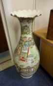 Large Cantonese vase decorated in famille rose, late 20th Century, 92.5cm high