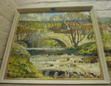 'A Spring Spate Beckhole', Mid 20th Century, oil on board by Frank Brearley of Flamborough