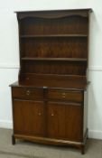 Stag Minstrel mahogany two drawer dresser with plate rack, W97cm