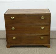 19th Century oak three drawer chest, 110cm x 91cm high