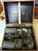 Barr & Stroud Type GK5 military binoculars, mid 20th Century, formerly mounted, in wooden box