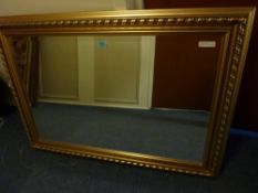 Bevel edge gilt framed mirror