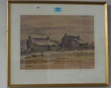 Dales Farmhouse, watercolour signed and dated by Fred Lawson, 1934