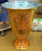 Wedgwood gilt orange lustre footed vase decorated with dragons