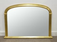 Overmantle mirror in gilt frame, W111cm