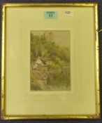 'Knaresborough' early 20th Century watercolour, signed and titled by John Sowden