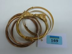 Double horse's head hinged bangle and five others