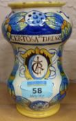 Italian Cantagali type Majolica jar, late 19th Century, marked for 'Certosa Di Firenze', 14cm high