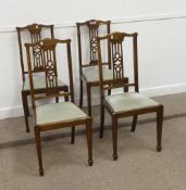 Set four early 20th Century mahogany dining chairs