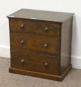Small oak chest of three drawers, 51cm x 53cm high