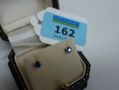 Ceylon sapphire stud ear-rings stamped 375