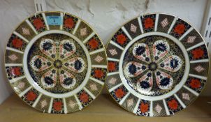 Two Royal Crown Derby 1128 Imari pattern plates