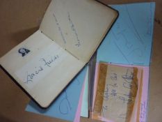 Autographs inc Len Hutton, Gracie Fields in three albums etc
